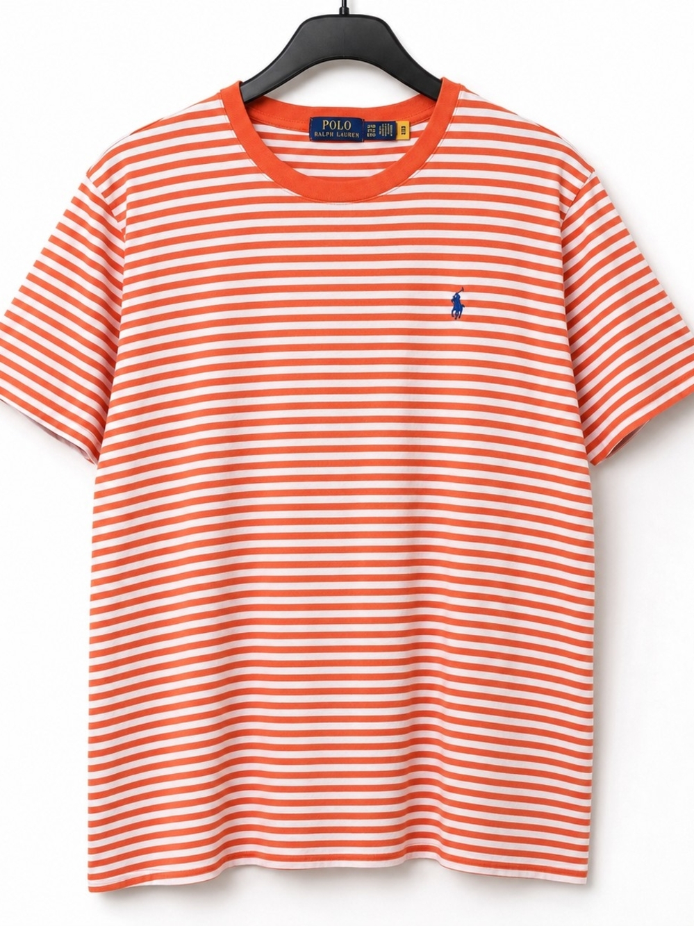 Polo Ralph Lauren 2XB Big & Tall Orange White Striped T-Shirt